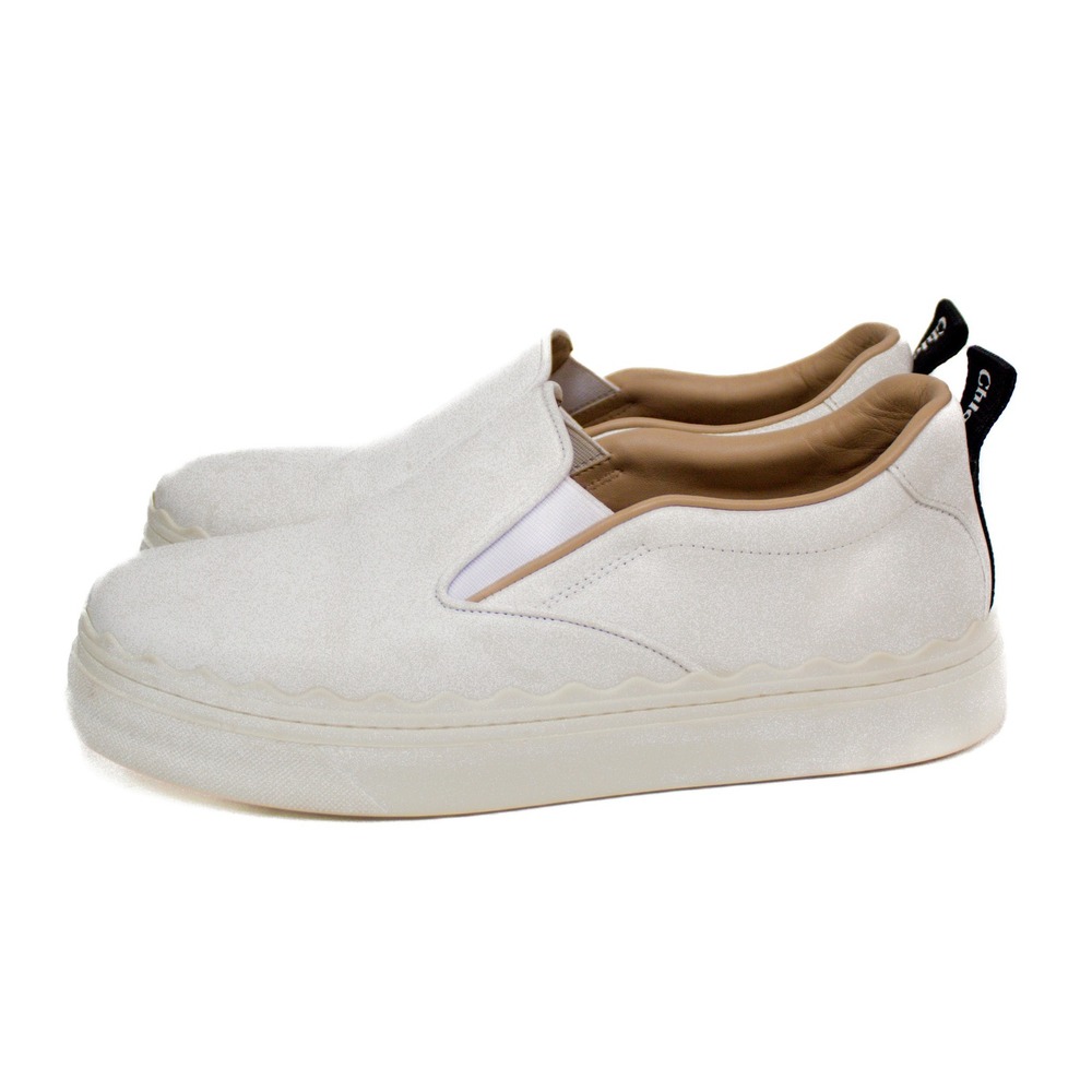 CHLOÉ LAUREN LEATHER SLIP ON SNEAKERS Women's Size 7 US/ 37 EU - Picture 8 of 12